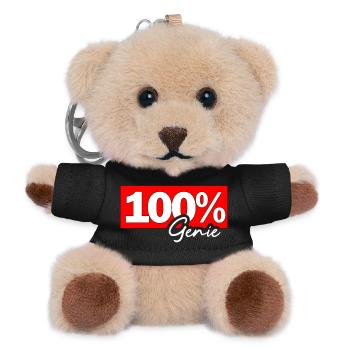 100% Genie – Kraftvoller Schriftzug - Teddy Schlüsselanhänger - Schwarz - Vorne