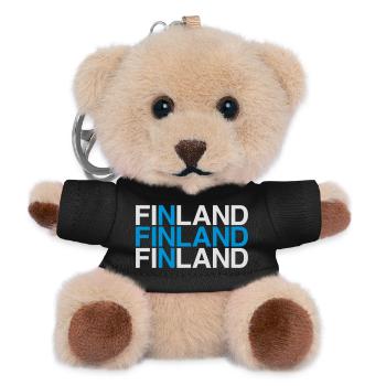 FINNLAND Finland Suomi Finnische Flagge - Teddy Schlüsselanhänger - Schwarz - Vorne