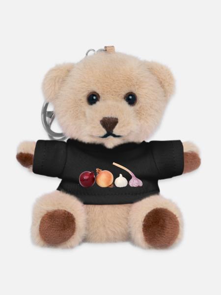Allium Color Palette Pattern - Teddy Keyring - black