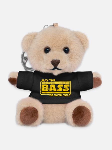 Que la basse soit avec toi cadeau pour bassiste - Porte-clés ourson - noir