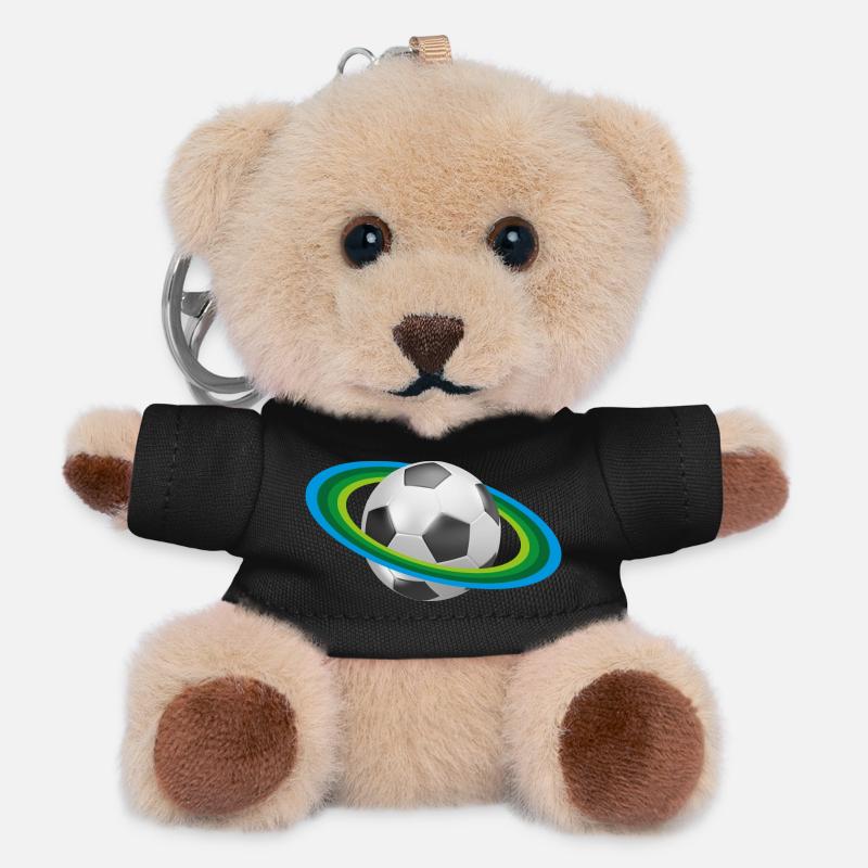 Football, Soccer, - Teddy Keyring - black