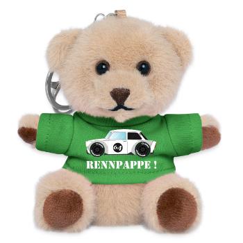 DDR Trabi - Rennpappe als Klassischer Rennwagen - Teddy Schlüsselanhänger - Grün - Vorne