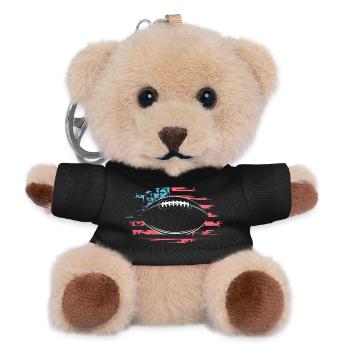 American Football Flag Symbol Illustration Logo - Teddy Keyring - black - Front