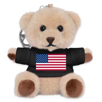 USA Flagge - Teddy Schlüsselanhänger - Schwarz - Vorne