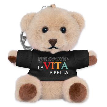 La vita e bella (dunkel) - Teddy Schlüsselanhänger - Schwarz - Vorne