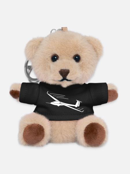 Glider glider pilot gift ideas - Teddy Keyring - black