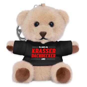 So sieht ein Krasser Dachdecker aus - Teddy Schlüsselanhänger - Schwarz - Vorne