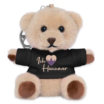 Ich liebe Hannover - Schriftzug - Teddy Schlüsselanhänger - Schwarz - Vorne