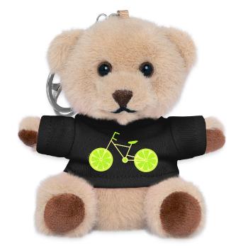 Fahrrad grün Radfahrer Fahrrad fahren grün - Teddy Schlüsselanhänger - Schwarz - Vorne