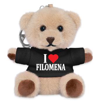 T-Shirt Ich liebe Filomena T-Shirt Geschenkidee - Teddy Schlüsselanhänger - Schwarz - Vorne