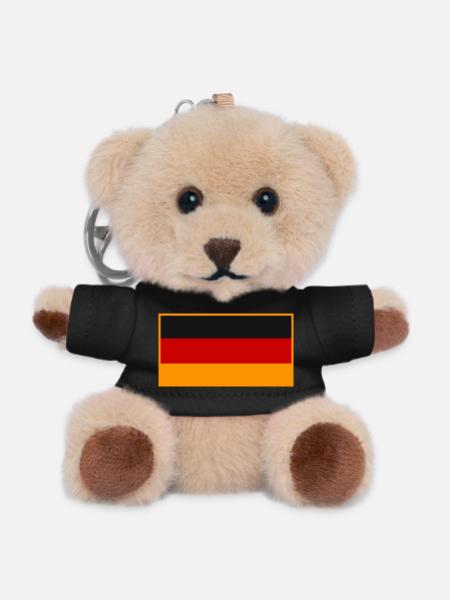 German flag in vintage design - Teddy Keyring - black