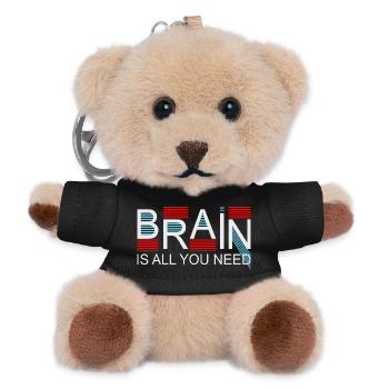 Brain is all you need - Teddy Keyring - black - Front