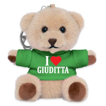 T-Shirt Ich liebe Giuditta T-Shirt Geschenkidee - Teddy Schlüsselanhänger - Grün - Vorne