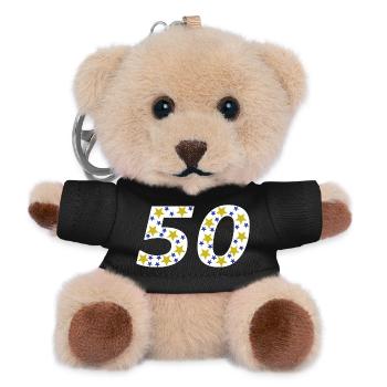 Jubiläum, 50, GB, sternenmuster, Geburtstagsfeier - Teddy Schlüsselanhänger - Schwarz - Vorne
