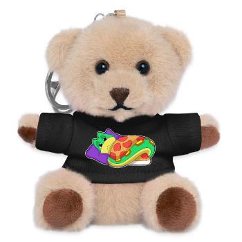 Schlange Schlafen Decke - Teddy Schlüsselanhänger - Schwarz - Vorne