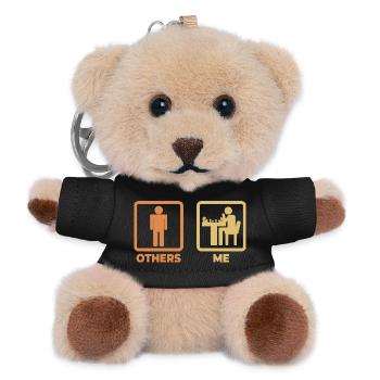 Ich als Schachspieler - Teddy Schlüsselanhänger - Schwarz - Vorne