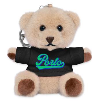 Porto Neon Script Retro - Teddy Keyring - black - Front
