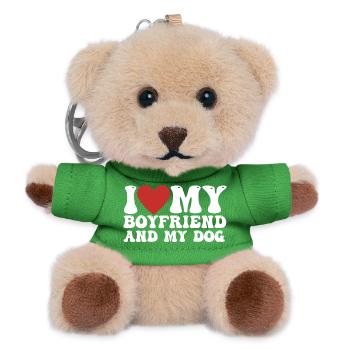 I love my Boyfriend and my Dog - Porte-clés ourson - vert - Devant