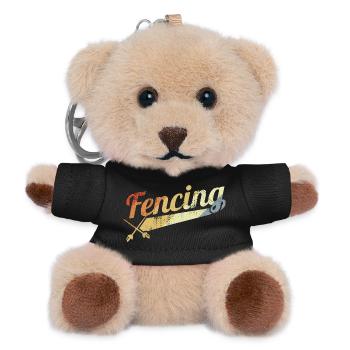 Fechten Vintage Look - Teddy Schlüsselanhänger - Schwarz - Vorne