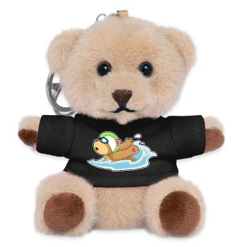Bär Schwimmen Schwimmbrille Sommer - Teddy Schlüsselanhänger - Schwarz - Vorne