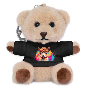 Llama Color Explosion - Teddy Keyring - black - Front