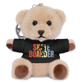 Retro Skateboarder - Teddy Schlüsselanhänger - Schwarz - Vorne
