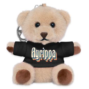 Agrippa T-Shirt Vintage Retro Geschenk T-Shirt - Teddy Schlüsselanhänger - Schwarz - Vorne