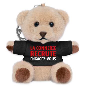 La connerie recrute engagez-vous Humour Citation - Porte-clés ourson - noir - Devant