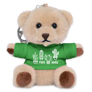 cactus free hugs funny sayings botany cacti - Teddy Keyring - green - Front