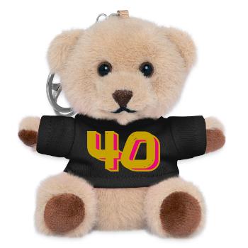 40. 40 ANS. 40e ANNIVERSAIRE. ANNIVERSAIRE 40 ANS. - Porte-clés ourson - noir - Devant