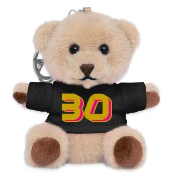 30. 30 JAHRE. 30-JÄHRIGES JUBILÄUM. 30-JÄHRIGES JUBILÄUM. - Teddy Schlüsselanhänger - Schwarz - Vorne
