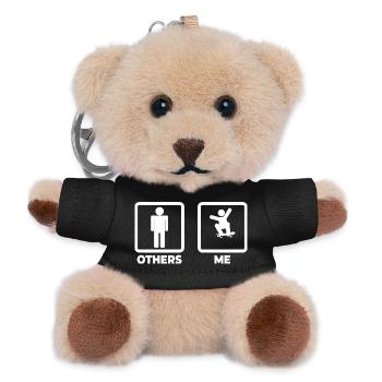 Skateboarding Stick Figure - Teddy Keyring - black - Front