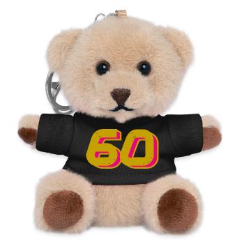 60. 60 ANS. 60e ANNIVERSAIRE. ANNIVERSAIRE 60 ANS. - Porte-clés ourson - noir - Devant