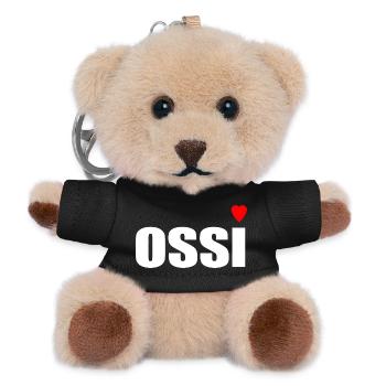 Ossi mit Herz rot - Teddy Schlüsselanhänger - Schwarz - Vorne