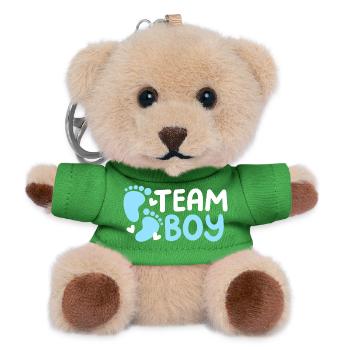 Team Boy: Bekanntgabe des Geschlechts des Babys - Teddy Schlüsselanhänger - Grün - Vorne