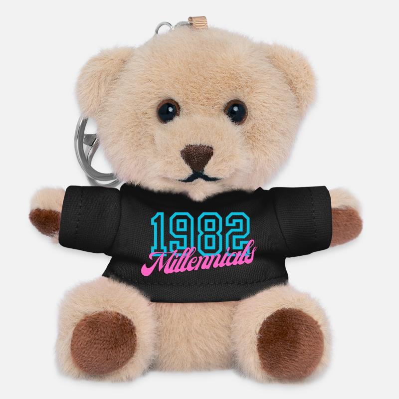 1982 Millennial Retro Numeric Design - Teddy Keyring - black