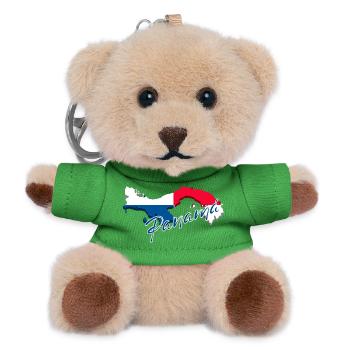 Flag of Panama, map flag of Panama - Teddy Keyring - green - Front