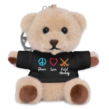 Peace Love Field Hockey - Teddy Keyring - black - Front