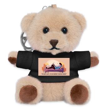 Ich bin nicht faul ich bin im Energiesparmodus - Teddy Schlüsselanhänger - Schwarz - Vorne