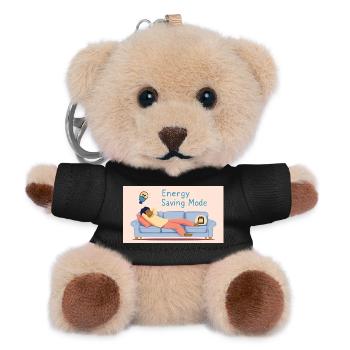 Ich bin nicht faul ich bin im Energiesparmodus - Teddy Schlüsselanhänger - Schwarz - Vorne