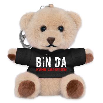 Bin Da Kann Losgehen - Teddy Schlüsselanhänger - Schwarz - Vorne