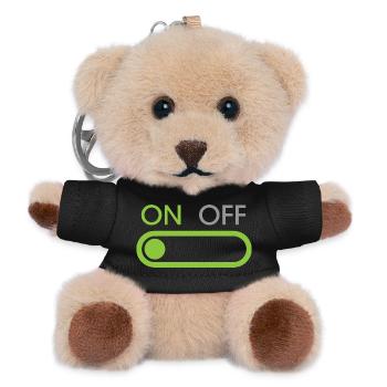 on button - Streamer und Gamer - Teddy Schlüsselanhänger - Schwarz - Vorne