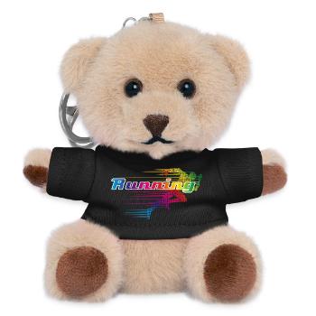 Colorful runner in sprint lettering "Running - Teddy Keyring - black - Front
