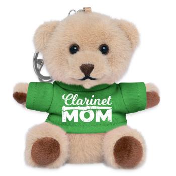 Clarinet player Mom - Teddy Keyring - green - Front