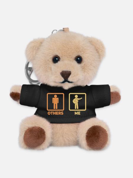 Gitarrist Strichmännchen - Teddy Schlüsselanhänger - Schwarz