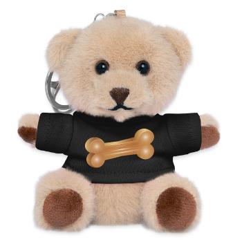 Illustration d’os à mâcher dans un style classique - Porte-clés ourson - noir - Devant