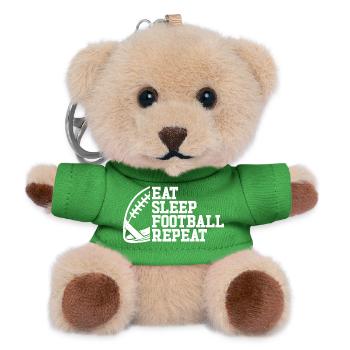 Eat Sleep Football Wiederholen Sie den Jungenfußba - Teddy Schlüsselanhänger - Grün - Vorne