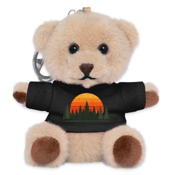 Bäume, Wald, Natur, Wildnis, Outdoor, Sunset - Teddy Schlüsselanhänger - Schwarz - Vorne