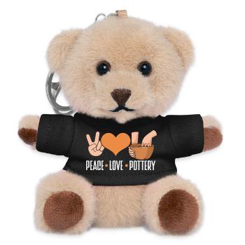 Frieden Liebe Keramik Kunst Fans - Teddy Schlüsselanhänger - Schwarz - Vorne