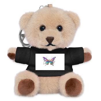 Bunter Schmetterling mit Wasserfarben-Effekt - Teddy Schlüsselanhänger - Schwarz - Vorne